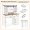 Costway Farmhouse Vanity Desk with Sliding Mirror Makeup Vanity Table with 3 Lighting Modes
